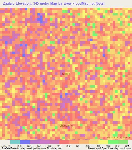 Zaafaie,Chad Elevation Map