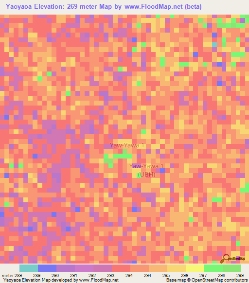 Yaoyaoa,Chad Elevation Map