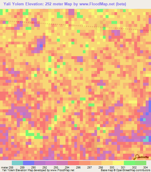 Yali Yolem,Chad Elevation Map