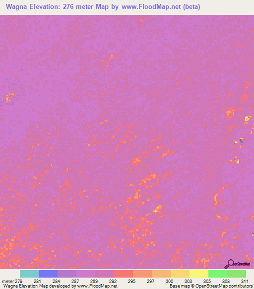 Wagna,Chad Elevation Map