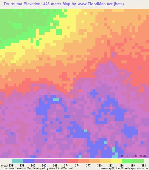 Tourouma,Chad Elevation Map