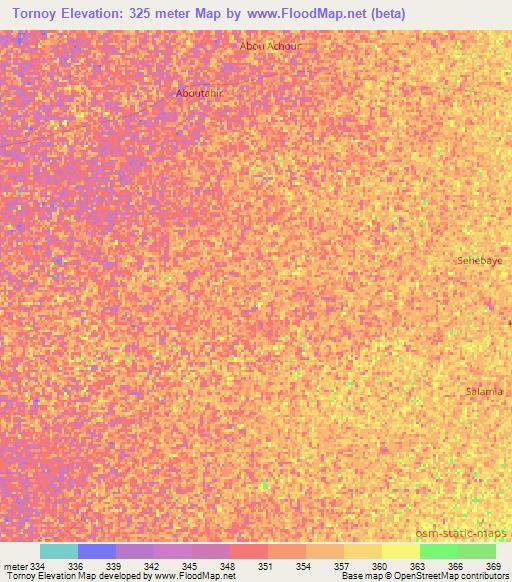 Tornoy,Chad Elevation Map