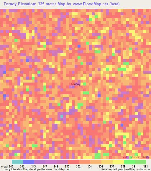 Tornoy,Chad Elevation Map