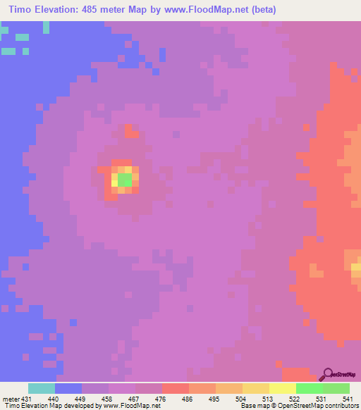Timo,Chad Elevation Map
