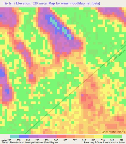 Tie Isiri,Chad Elevation Map