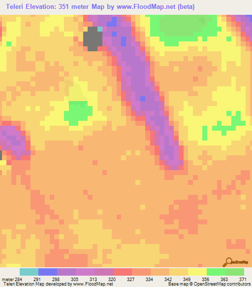 Teleri,Chad Elevation Map
