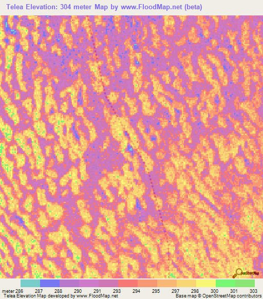 Telea,Chad Elevation Map