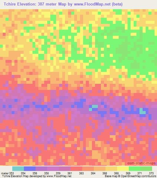 Tchire,Chad Elevation Map