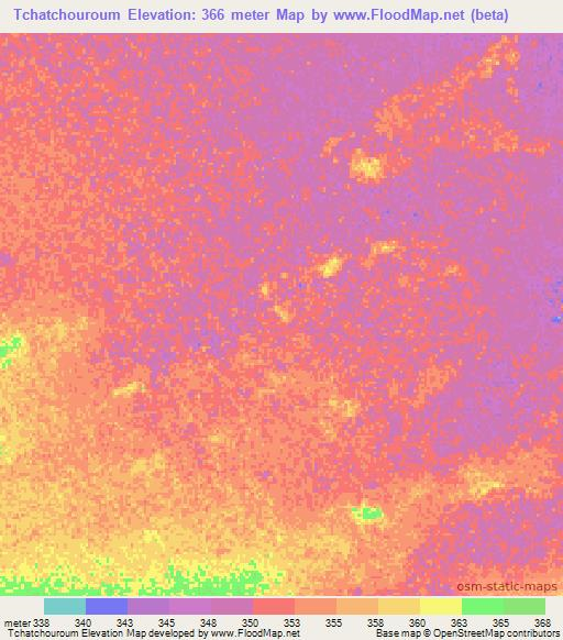 Tchatchouroum,Chad Elevation Map