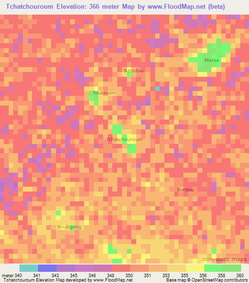 Tchatchouroum,Chad Elevation Map