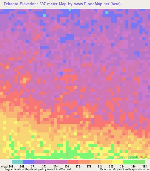 Tchagra,Chad Elevation Map