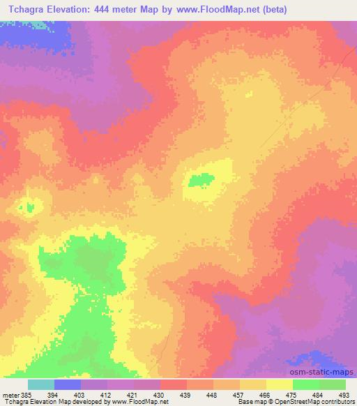 Tchagra,Chad Elevation Map