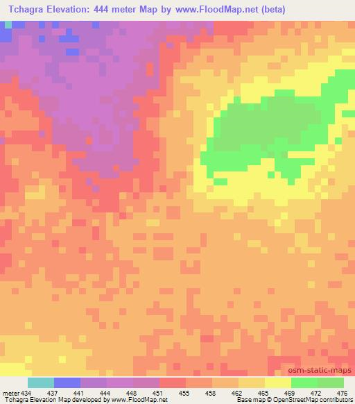 Tchagra,Chad Elevation Map