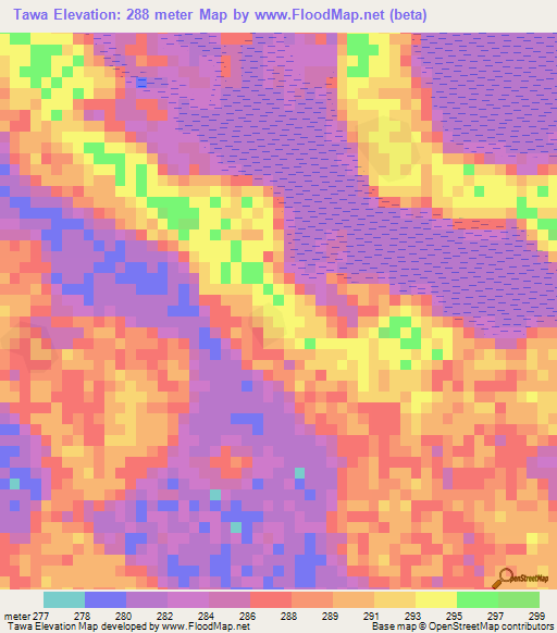 Tawa,Chad Elevation Map