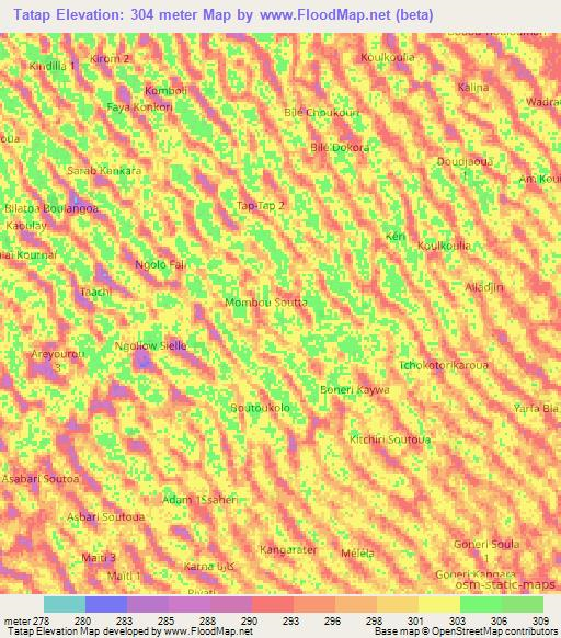 Tatap,Chad Elevation Map