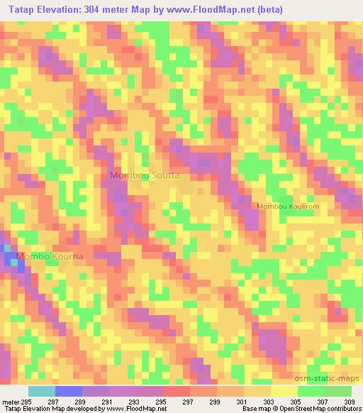 Tatap,Chad Elevation Map