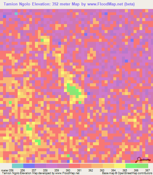 Tamion Ngolo,Chad Elevation Map
