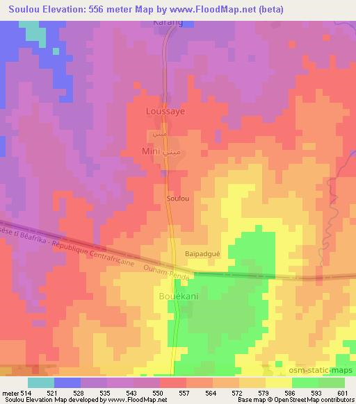 Soulou,Chad Elevation Map