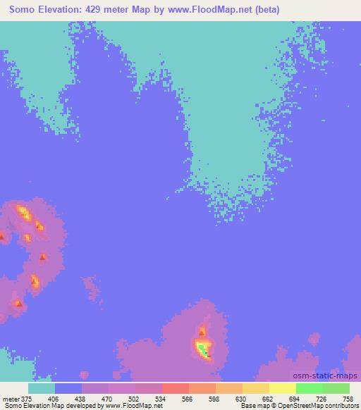 Somo,Chad Elevation Map