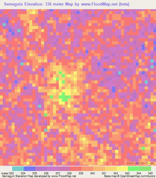 Semeguin,Chad Elevation Map