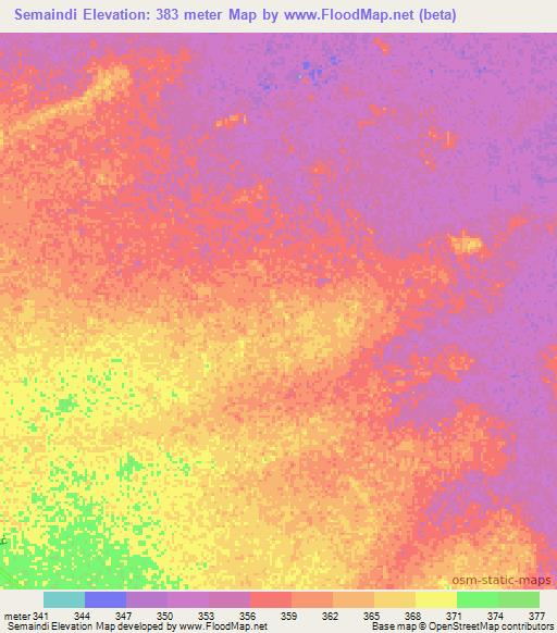 Semaindi,Chad Elevation Map