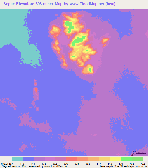 Segue,Chad Elevation Map