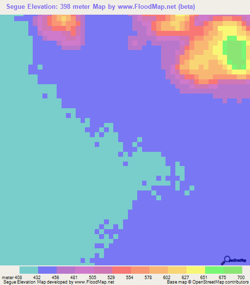 Segue,Chad Elevation Map