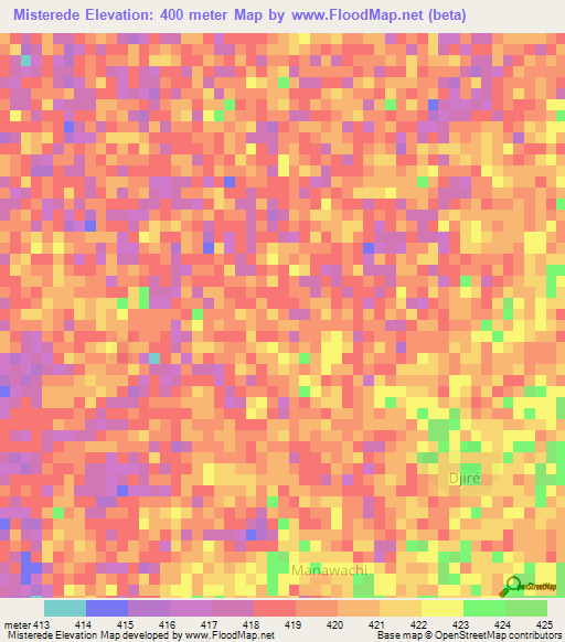 Misterede,Chad Elevation Map