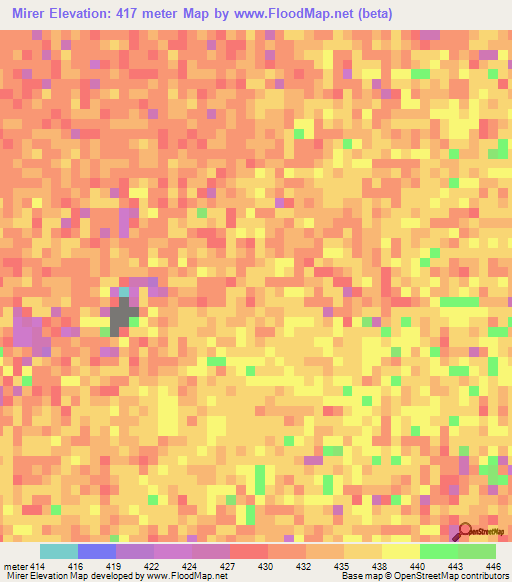Mirer,Chad Elevation Map