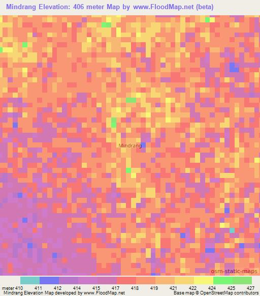 Mindrang,Chad Elevation Map
