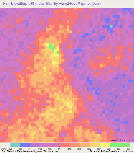 Pari,Chad Elevation Map