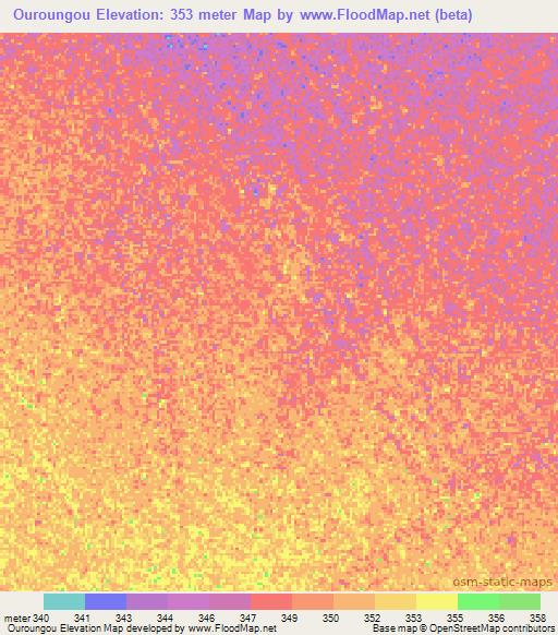 Ouroungou,Chad Elevation Map