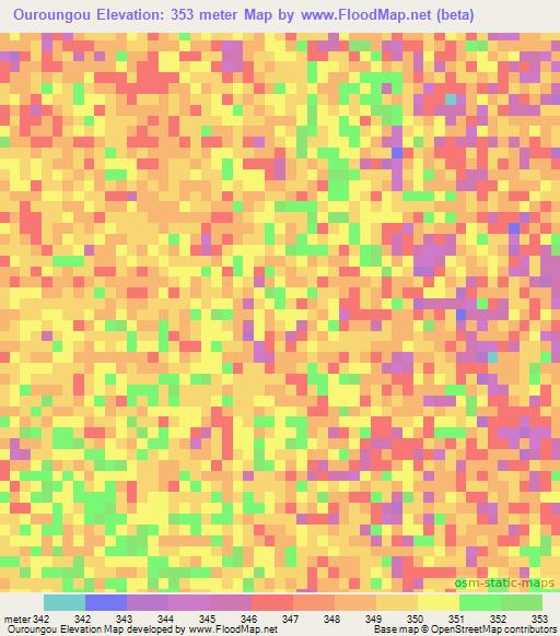 Ouroungou,Chad Elevation Map