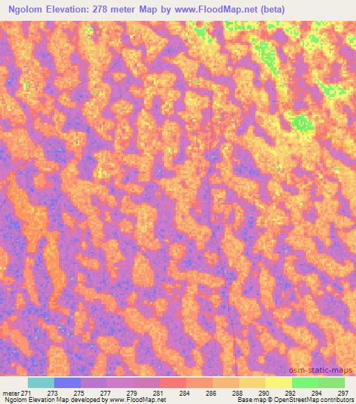 Ngolom,Chad Elevation Map