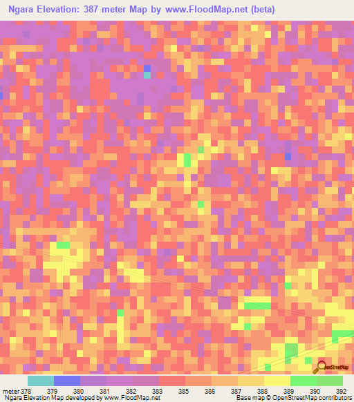Ngara,Chad Elevation Map