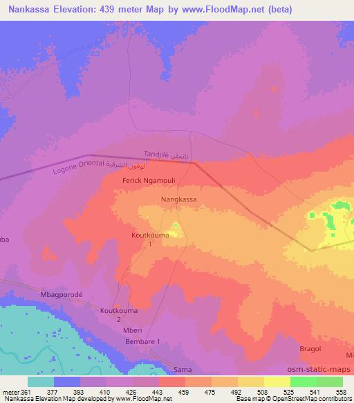 Nankassa,Chad Elevation Map