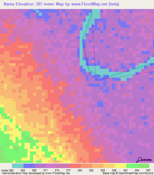 Nama,Chad Elevation Map