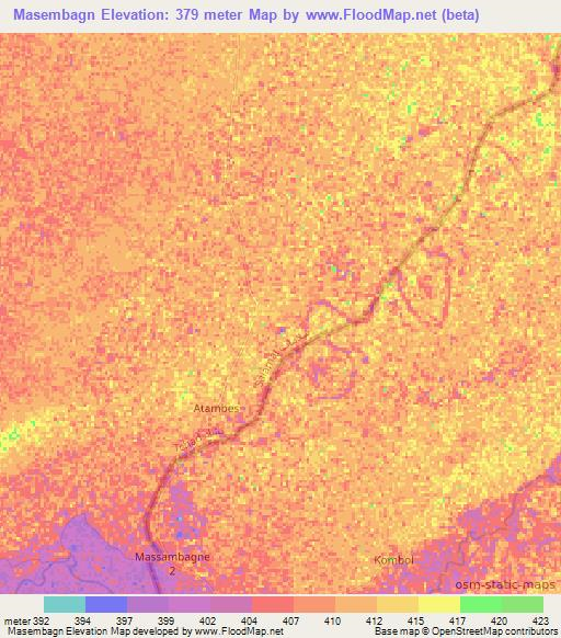 Masembagn,Chad Elevation Map