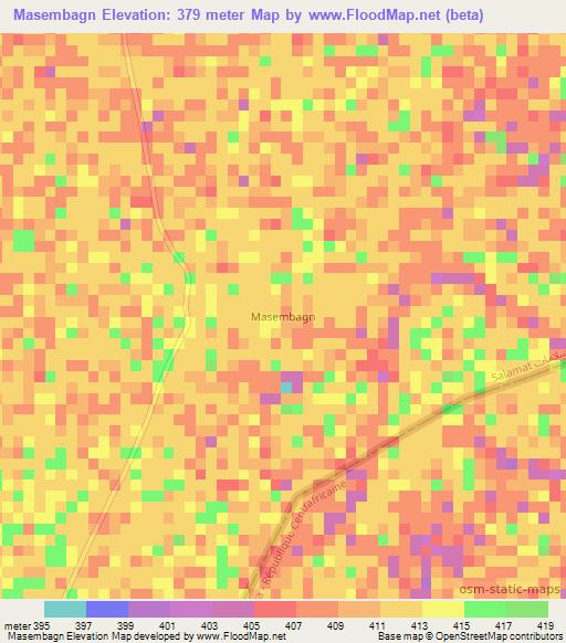 Masembagn,Chad Elevation Map