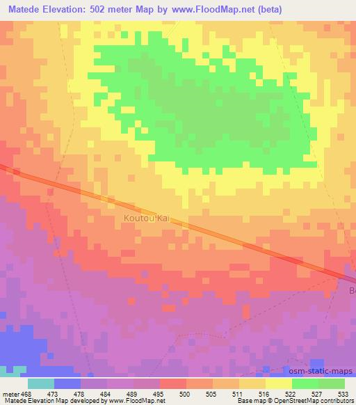 Matede,Chad Elevation Map