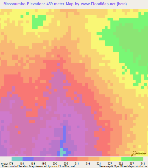 Massoumbo,Chad Elevation Map