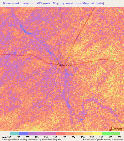 Massaguet,Chad Elevation Map