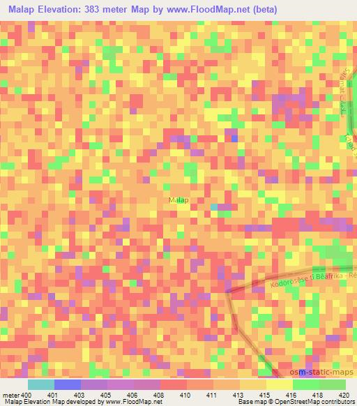 Malap,Chad Elevation Map