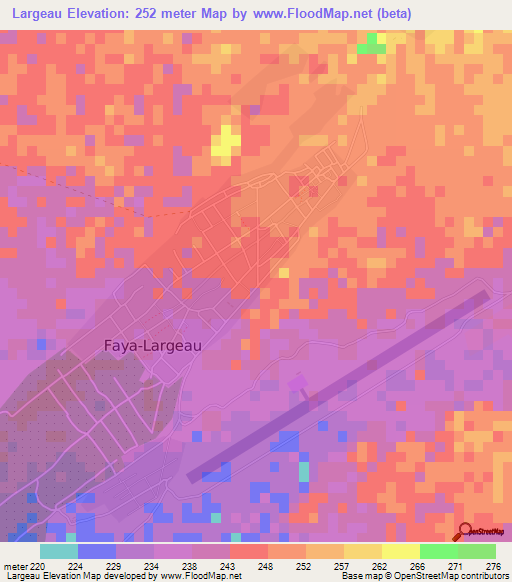 Largeau,Chad Elevation Map