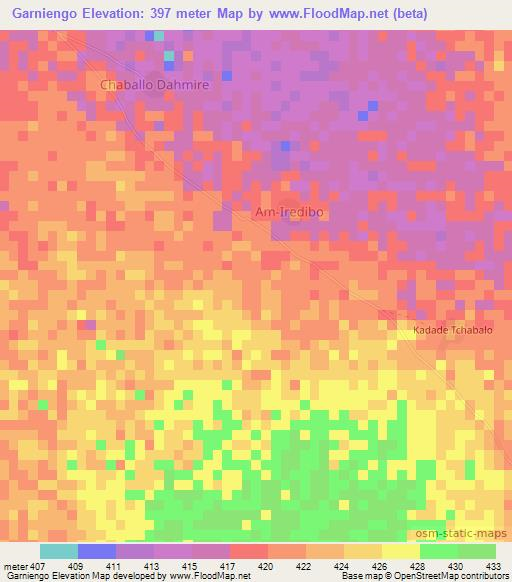 Garniengo,Chad Elevation Map