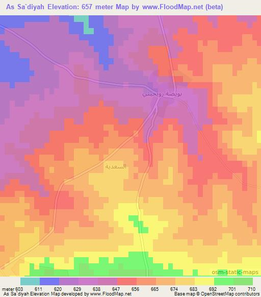 As Sa`diyah,Syria Elevation Map