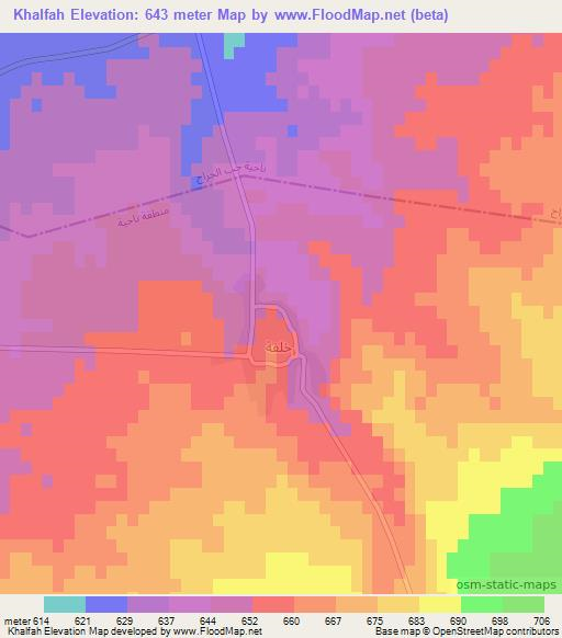 Khalfah,Syria Elevation Map