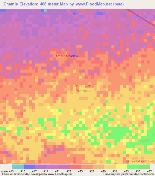 Chamie,Chad Elevation Map