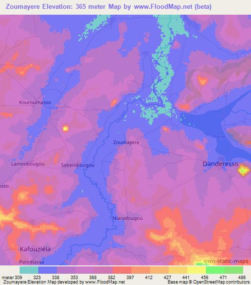 Zoumayere,Mali Elevation Map