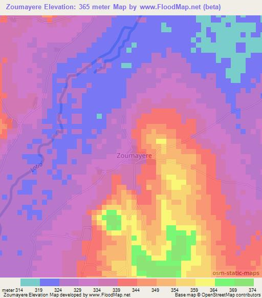 Zoumayere,Mali Elevation Map